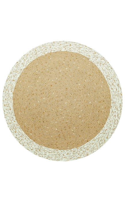 Conceptum Alfombra de Mimbre Ptn 02 Natural y Blanco